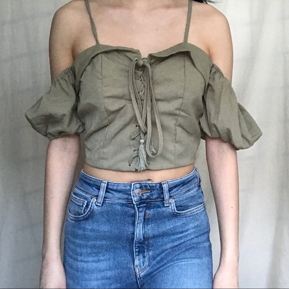 Zaful off the shoulder puff sleeve blouse